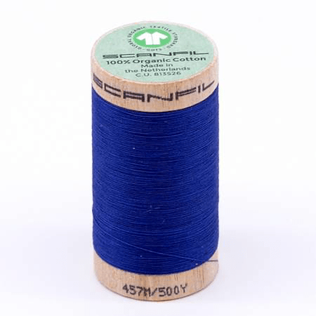 Scanfil Organic Cotton Thread 50wt Solid 500yd Nautical Blue - West Valley Quilting - Scanfil