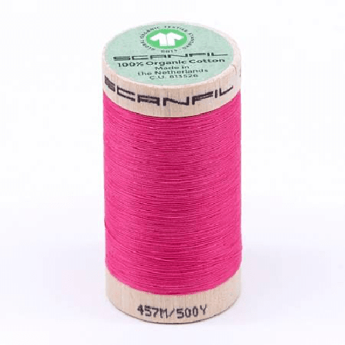 Scanfil Organic Cotton Thread 50wt Solid 500yd Pink Lemonade - West Valley Quilting - Scanfil