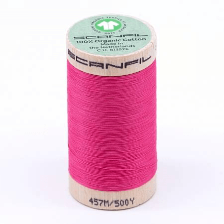 Scanfil Organic Cotton Thread 50wt Solid 500yd Pink Lemonade - West Valley Quilting - Scanfil