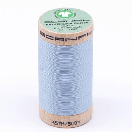 Scanfil Organic Cotton Thread 50wt Solid 500yd Winter Sky - West Valley Quilting - Scanfil