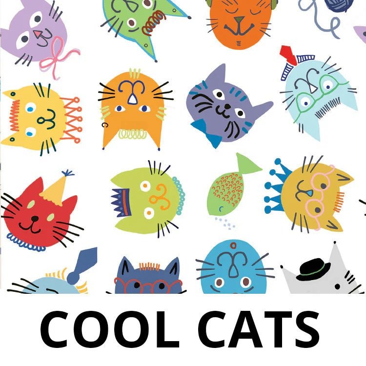 Splash Fabric Laminated Cottons // Cool Cats - West Valley Quilting - Splash Fabric