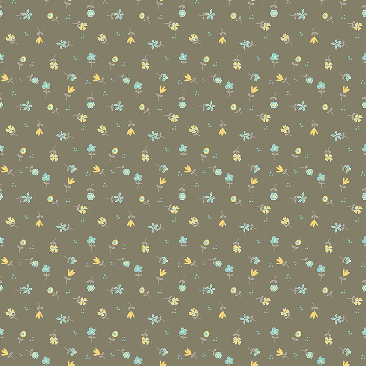 Spring's in Town // Flower Toss Pewter - West Valley Quilting - Riley Blake Designs