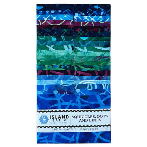Squiggles, Dots and Lines // Strip Pack - West Valley Quilting - Island Batiks
