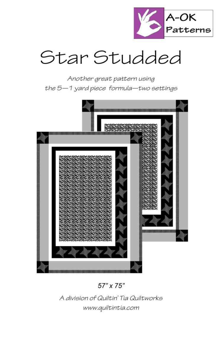 Star Studded - A OK 5 Yard Quilt Pattern (Panel) - West Valley Quilting - A - OK Patterns