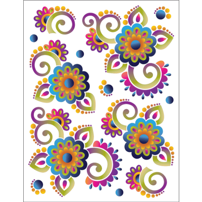 Tattoo Elementz Indigo Printed on Clear - West Valley Quilting - Urban Elementz