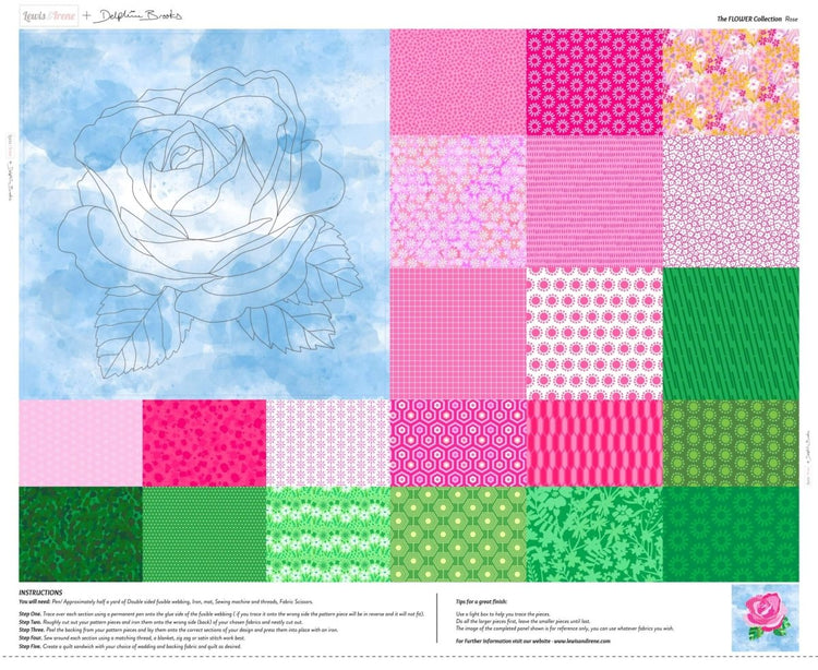 The Flower Collection // Rose Panel - Natural - West Valley Quilting - Lewis & Irene