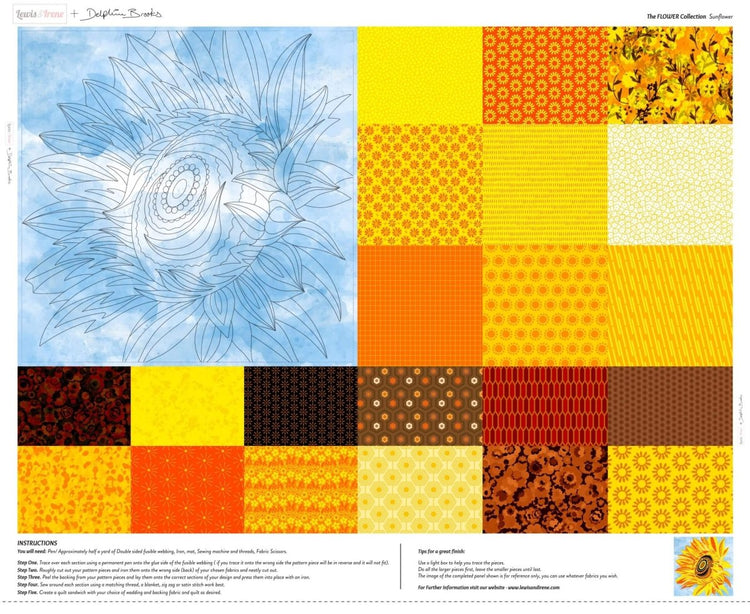 The Flower Collection // Sunflower Panel - Natural - West Valley Quilting - Lewis & Irene