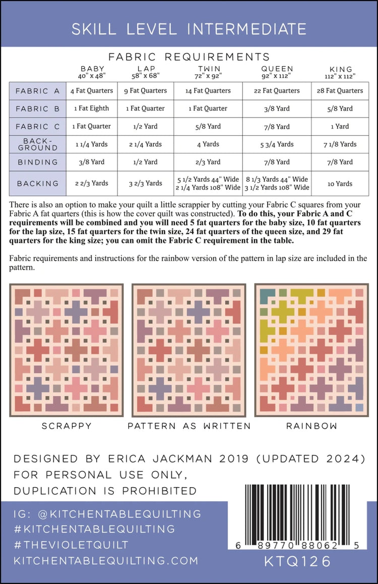 
                    
                      The Violet Quilt Pattern - West Valley Quilting - Kitchen Table Quilting
                    
                  