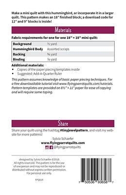 Tiny Jewel - West Valley Quilting - Flying Parrot Quilts