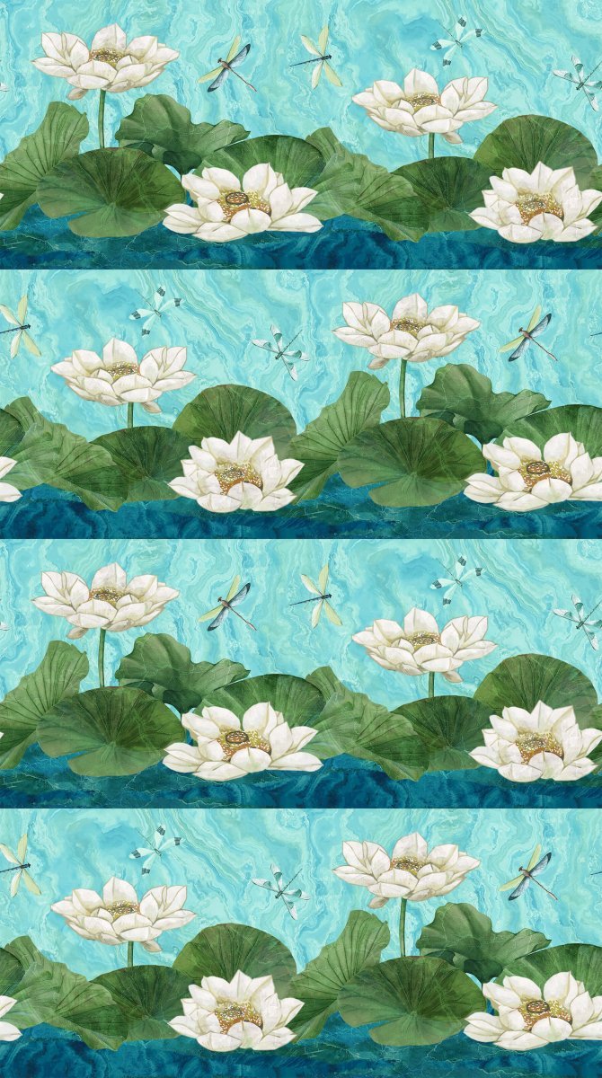 Tranquil Waters // DP27207-48 Border Stripe End of Bolt - West Valley Quilting - Northcott