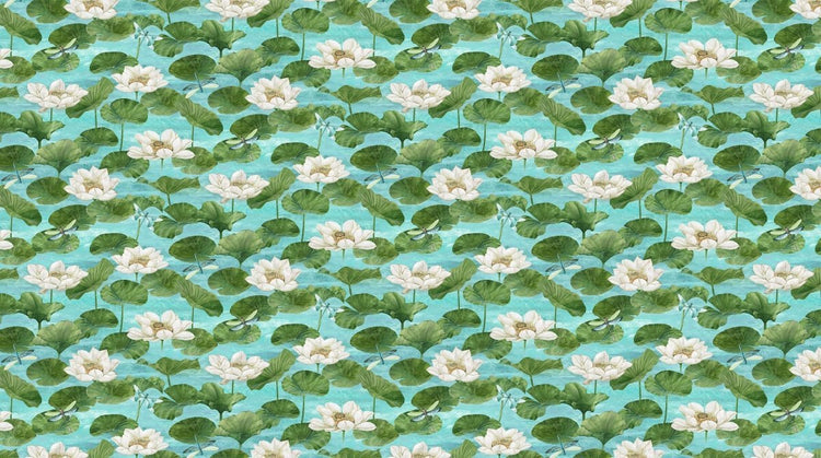 Tranquil Waters // DP27208-68 Water Lilies End of Bolt - West Valley Quilting - Northcott