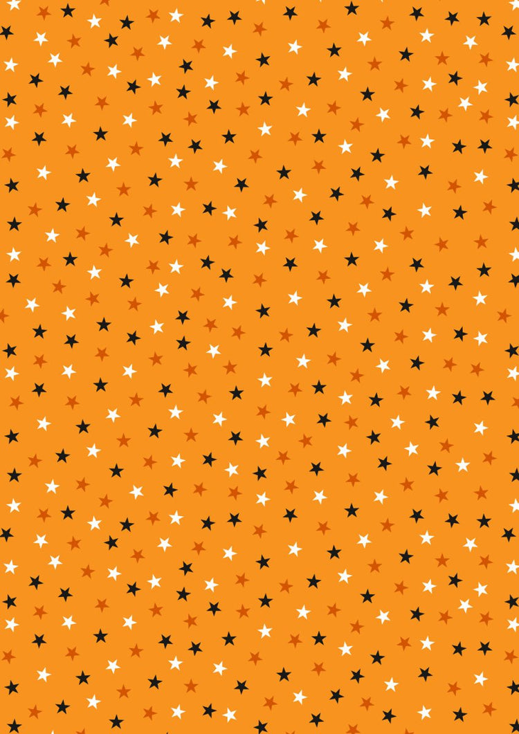 Transylvania Glow // Stars on Orange - West Valley Quilting - Lewis & Irene