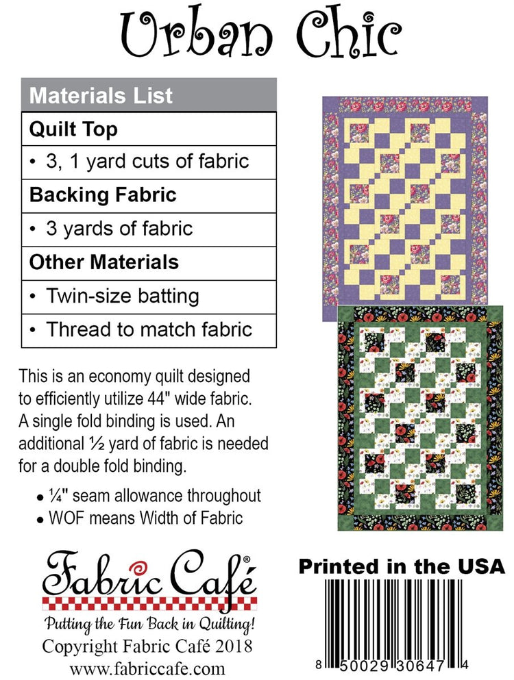 Urban Chic - West Valley Quilting - Fabric Cafe