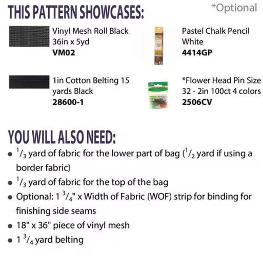 
                    
                      Vinyl Mesh Market Bag - West Valley Quilting - Cut Loose Press
                    
                  