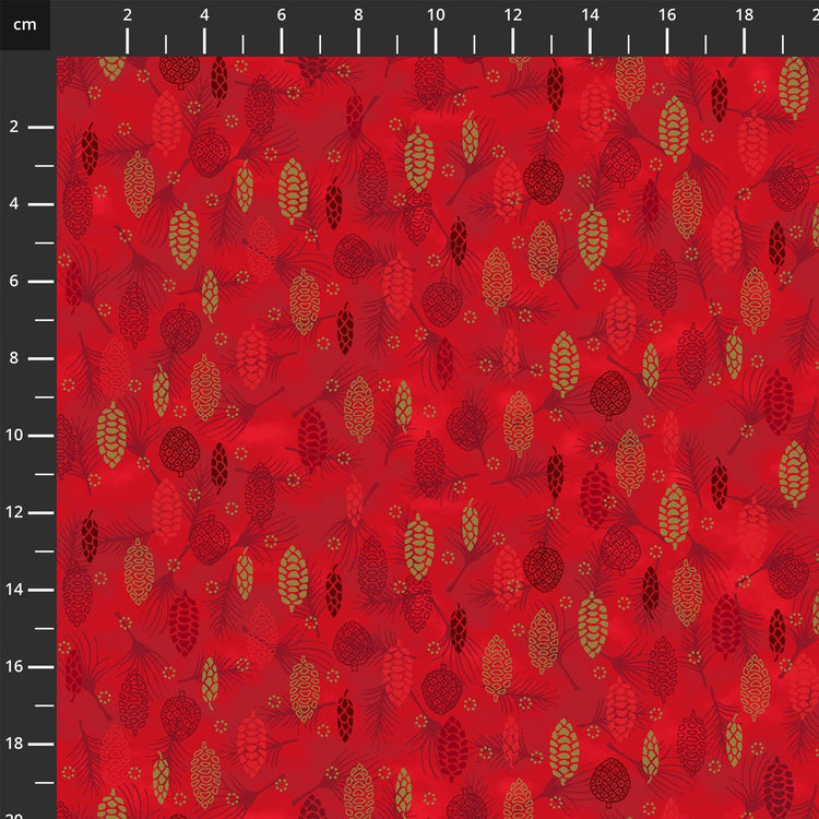 We Love Christmas // Style MCS25 - 09 BerryGold Ornaments - West Valley Quilting - Stof