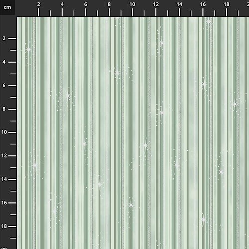 We Love Christmas // Style MCS25 - 14 LtDustyGreenSilver Stripe - West Valley Quilting - Stof