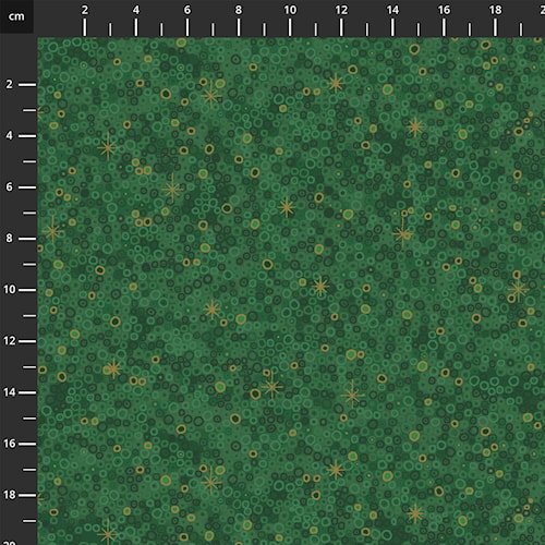 We Love Christmas // Style MCS25 - 15 GreenGold Small Circles - West Valley Quilting - Stof