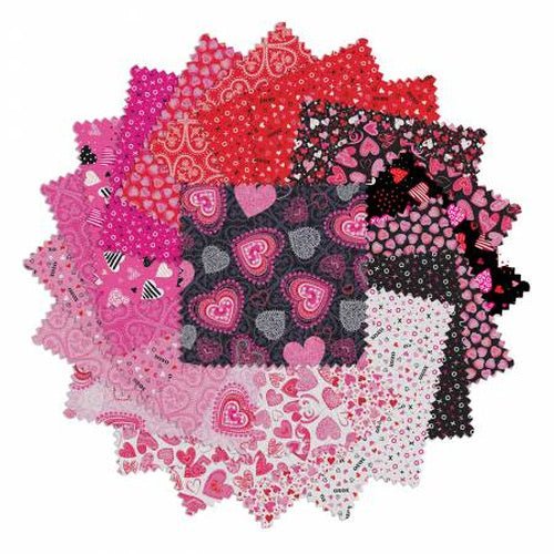 Whole Lotta Love // 5in Squares, 42pcc - West Valley Quilting - Benartex