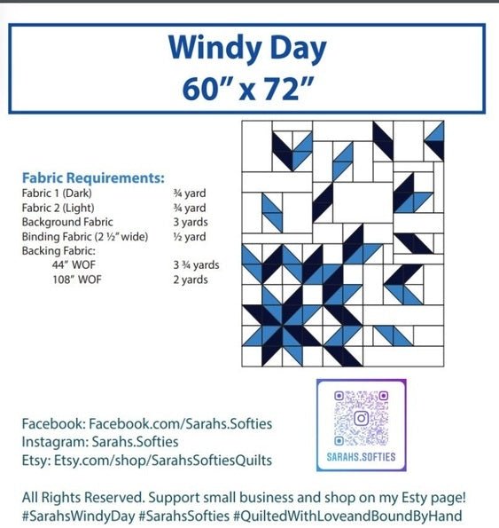 Windy Day - West Valley Quilting - Sarah's Softies