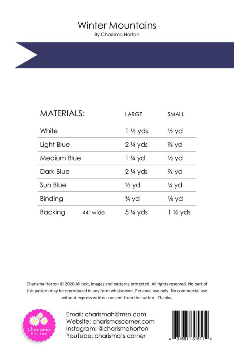 Winter Mountains - West Valley Quilting - Charisma Horton