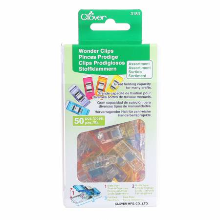Wonder Clips Assorted Colors 50pc - West Valley Quilting - Clover Needlecraft