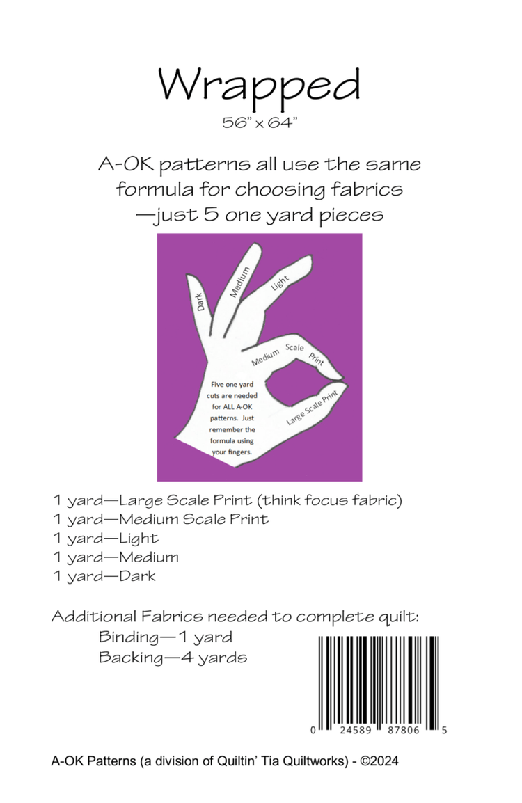 Wrapped - 5 Yard A - OK Pattern - West Valley Quilting - A - OK Patterns