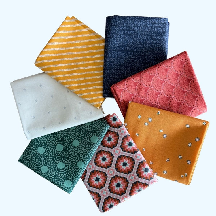 WVQ Curated Fat Quarter Bundle // Barcelona (7 pieces) - West Valley Quilting - West Valley Quilting