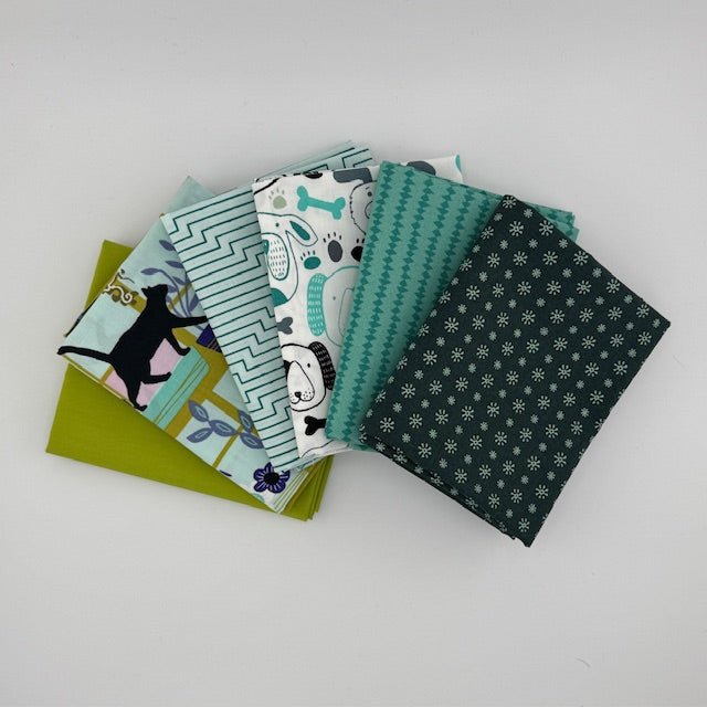 WVQ Curated Fat Quarter Bundle // Cat and Dog Lovers (6 Pieces) - West Valley Quilting - West Valley Quilting