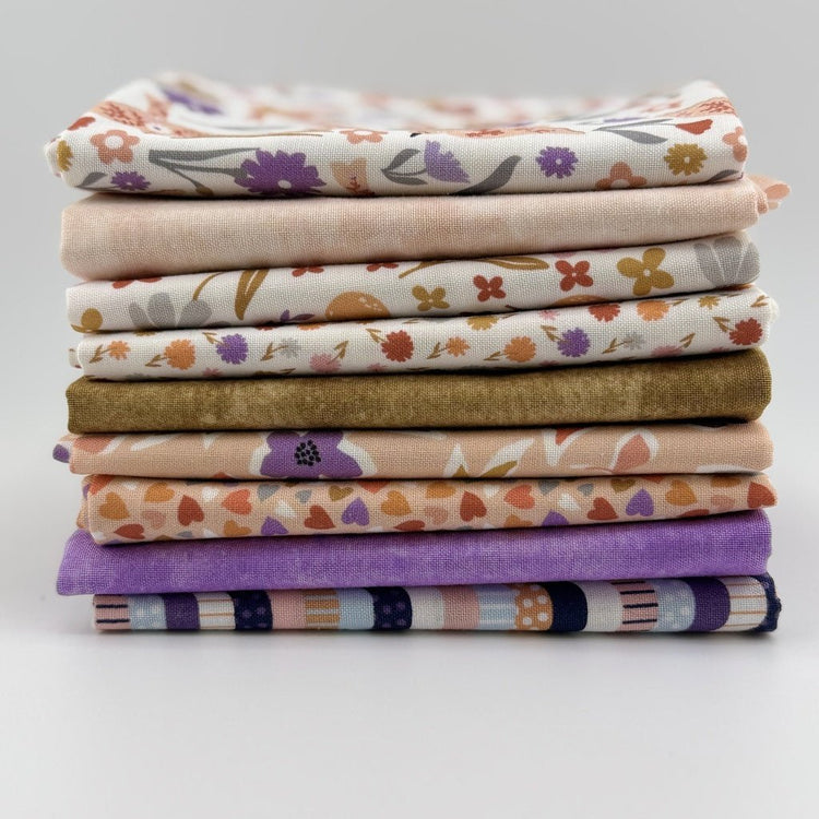 WVQ Curated Fat Quarter Bundle // Colorful Blooming (9 pieces) - West Valley Quilting - West Valley Quilting