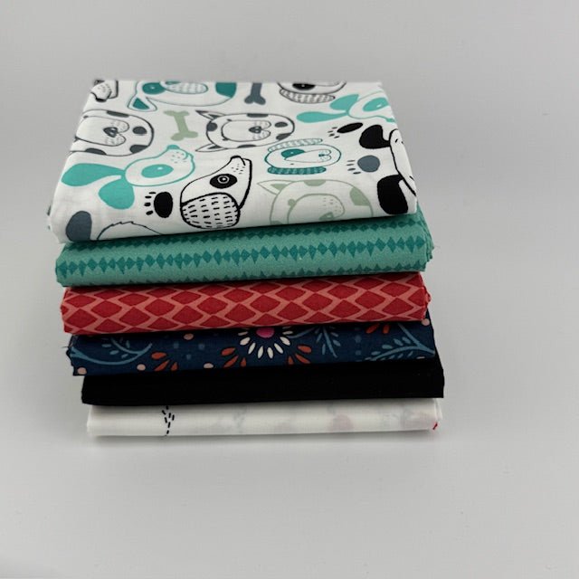 WVQ Curated Fat Quarter Bundle // Oh, Woof Inspired (6 Pieces) - West Valley Quilting - West Valley Quilting