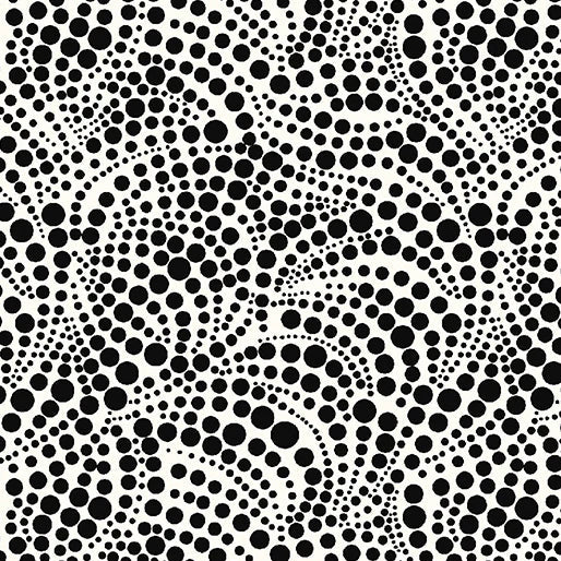 Xanadu // Swirling Dots White/Black - West Valley Quilting - Benartex