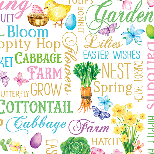 Cottontail Farms // Springtime Words White