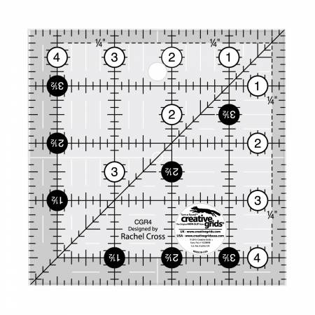 Creative Grids Quilt Ruler 4-1/2in Square