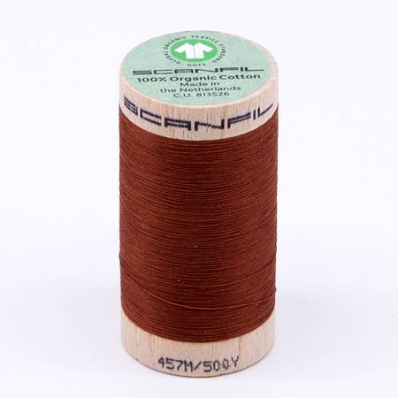 Scanfil Organic Cotton Thread 50wt Solid 500yd Baked Clay