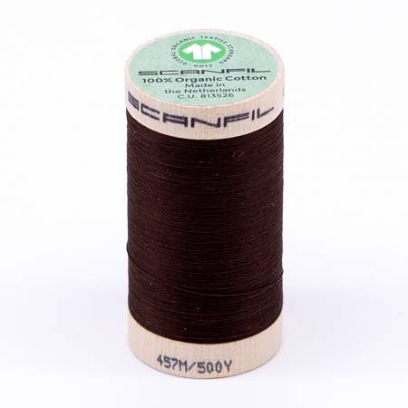 Scanfil Organic Cotton Thread 50wt Solid 500yd Cocoa Brown