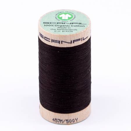 Scanfil Organic Cotton Thread 50wt Solid 500yd Licorice