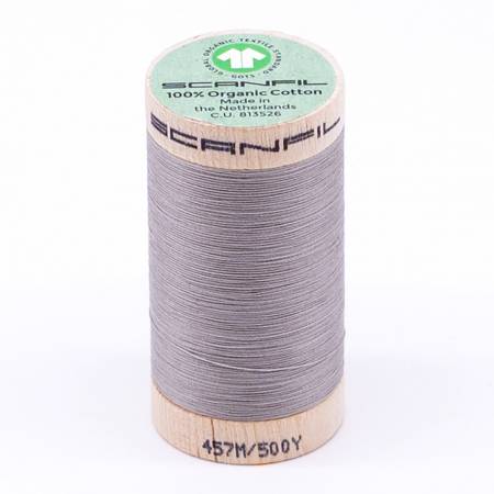 Scanfil Organic Cotton Thread 50wt Solid 500yd Chateau Gray