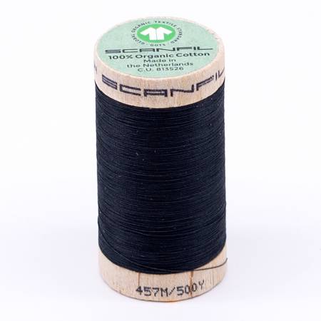 Scanfil Organic Cotton Thread 50wt Solid 500yd Vulcanic Ash