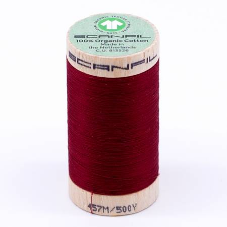 Scanfil Organic Cotton Thread 50wt Solid 500yd Crimson