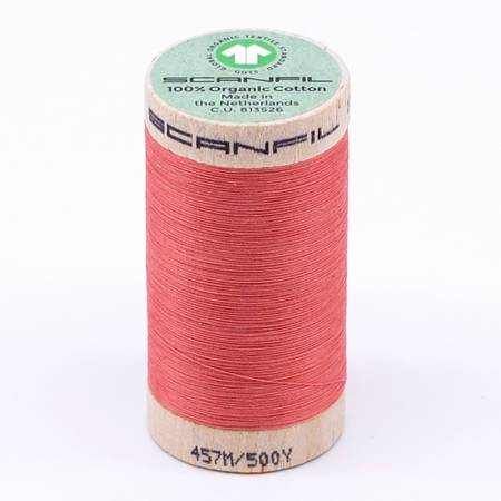 Scanfil Organic Cotton Thread 50wt Solid 500yd Burnt Coral