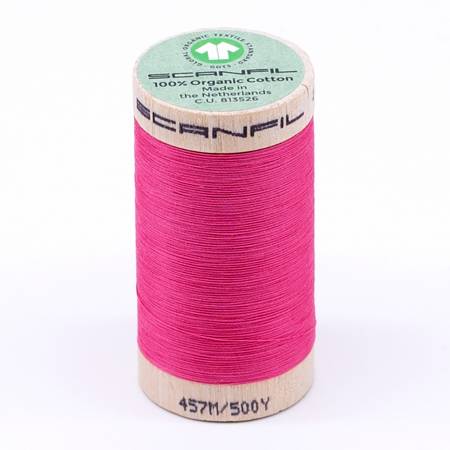 Scanfil Organic Cotton Thread 50wt Solid 500yd Pink Lemonade