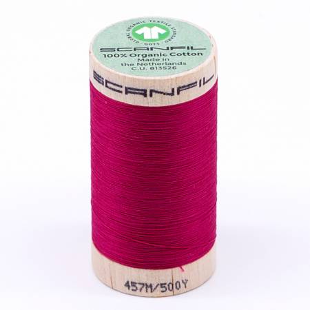 Scanfil Organic Cotton Thread 50wt Solid 500yd Love Potion