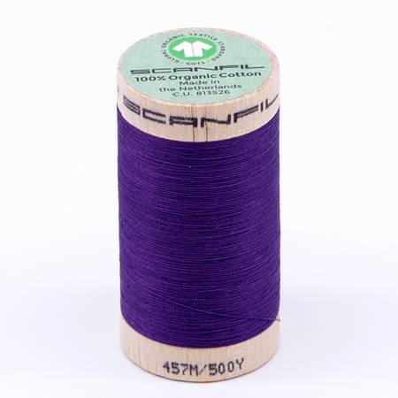 Scanfil Organic Cotton Thread 50wt Solid 500yd Royal Purple