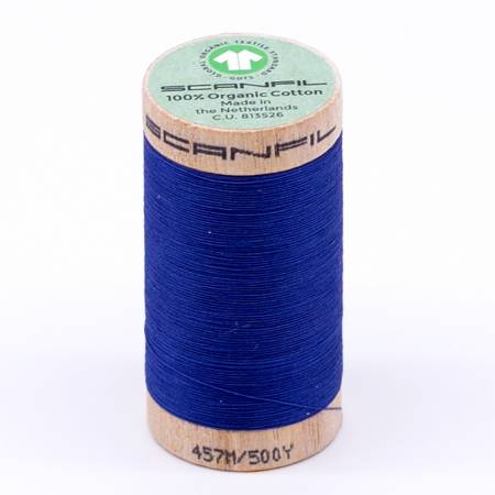 Scanfil Organic Cotton Thread 50wt Solid 500yd Nautical Blue