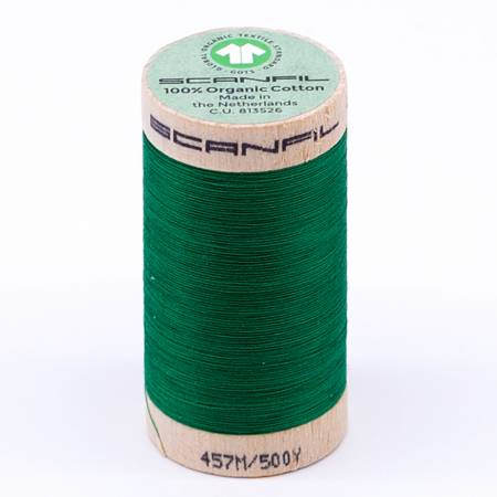 Scanfil Organic Cotton Thread 50wt Solid 500yd Jolly Green