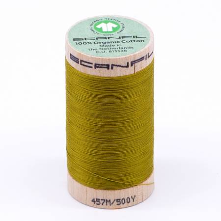 Scanfil Organic Cotton Thread 50wt Solid 500yd Green Envy