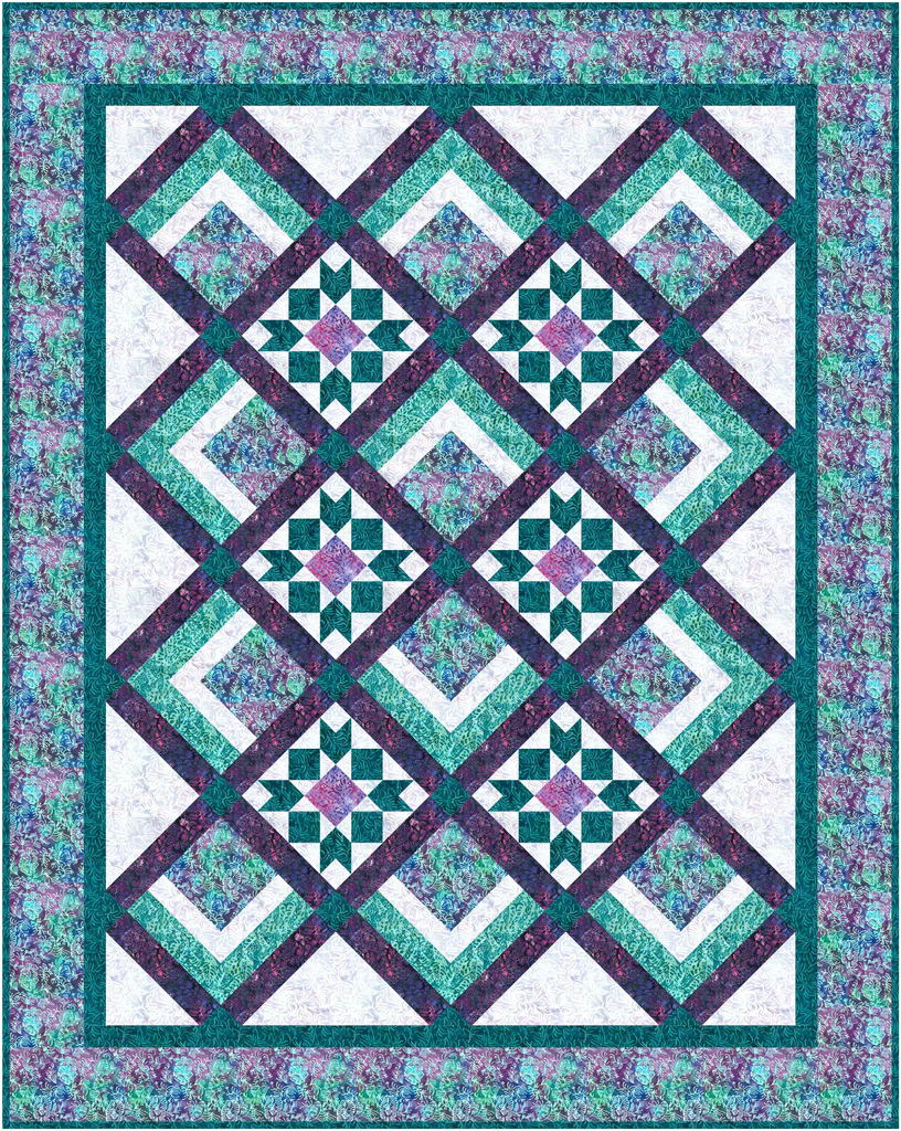 Forward and Back Quilt Kit - Teal and Purple