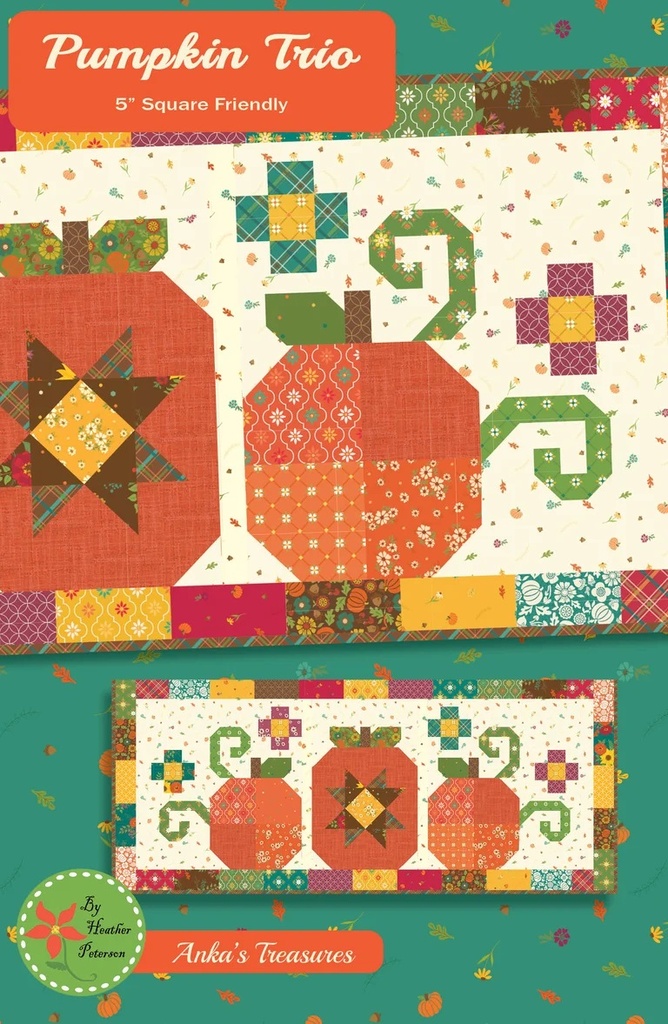 Pumpkin Trio Table Runner - Pattern