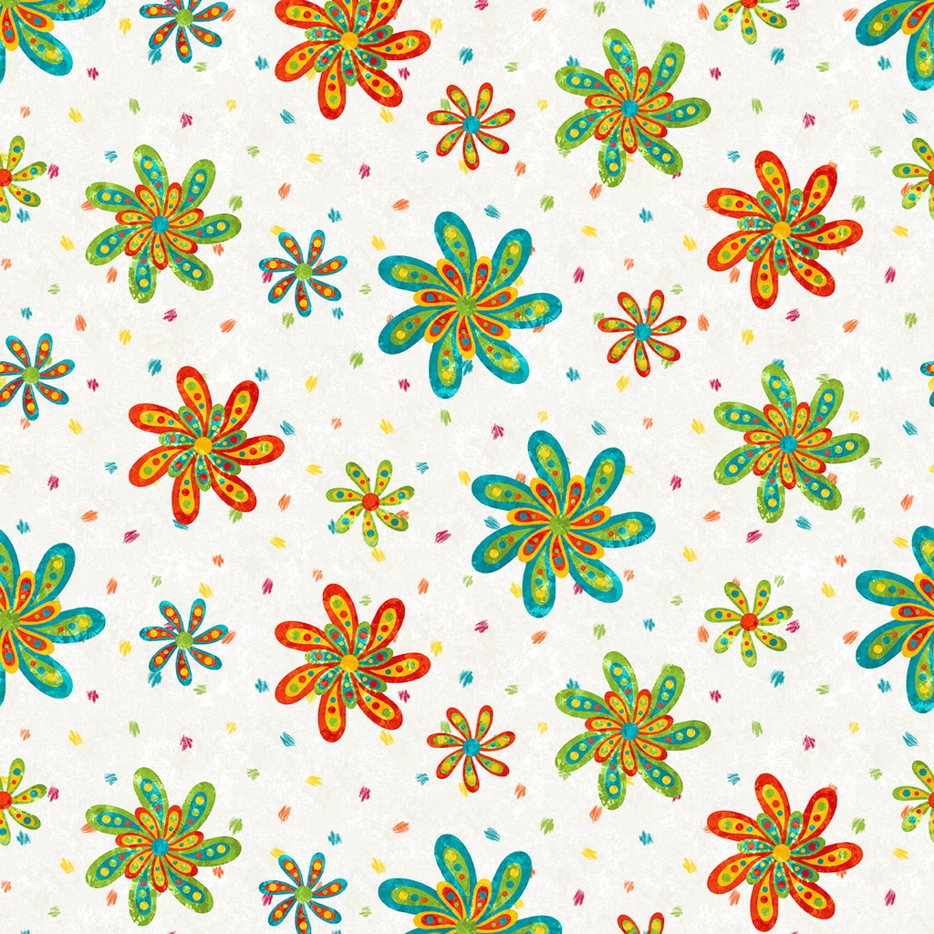 Color Burst // Daisies with Dots - Marshmallow