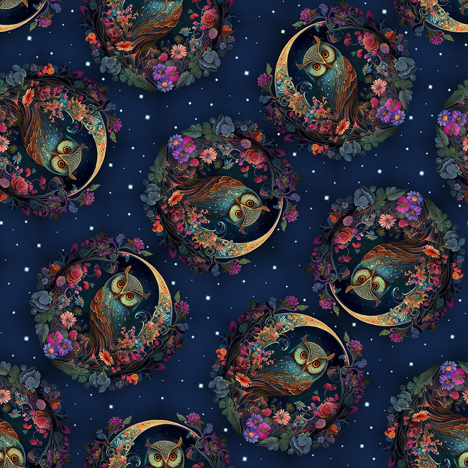 Night Garden // 3549-79 Dark Blue